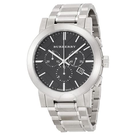 burberry black stainless steel watch|burberry men's watches chronograph.